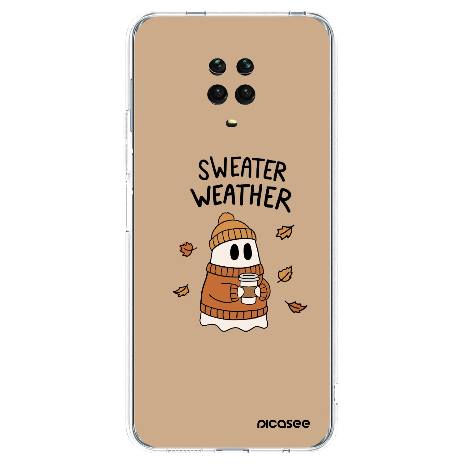 Picasee Xiaomi Redmi Note 9 Pro Hülle - Transparentes Silikon - Sweater ghost