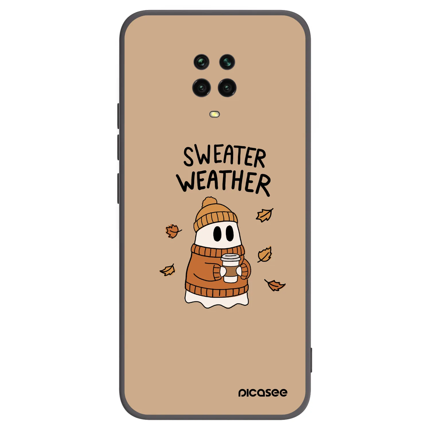 Picasee Xiaomi Redmi Note 9 Pro Hülle - Schwarzes Silikon - Sweater ghost