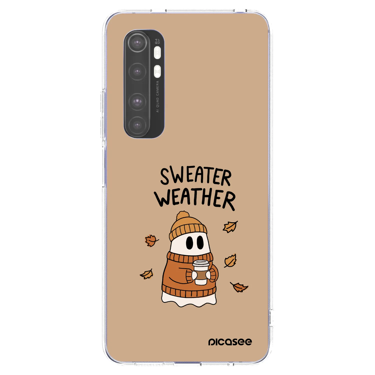 Picasee Xiaomi Mi Note 10 Lite Hülle - Transparentes Silikon - Sweater ghost