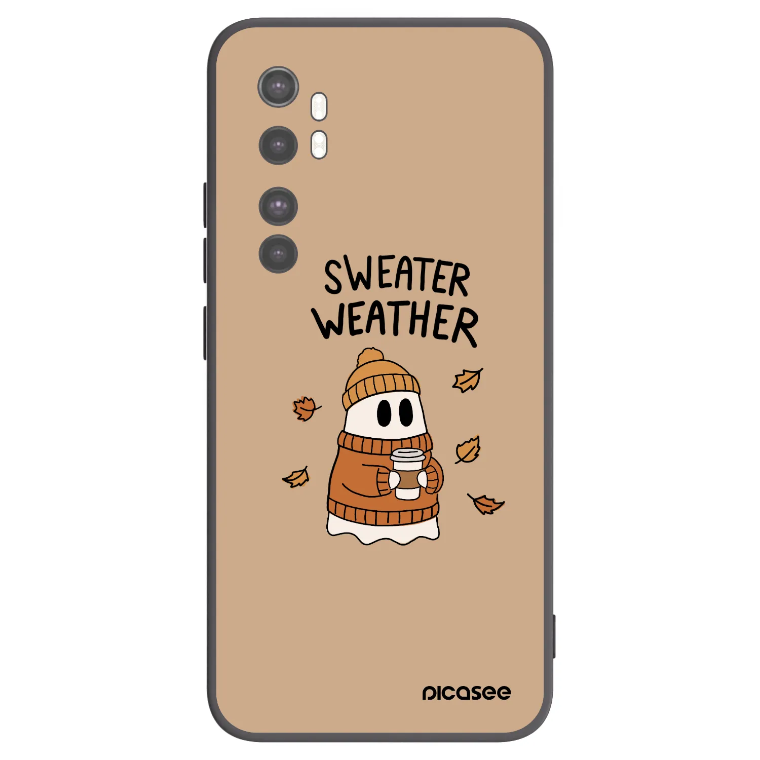 Picasee Xiaomi Mi Note 10 Lite Hülle - Schwarzes Silikon - Sweater ghost