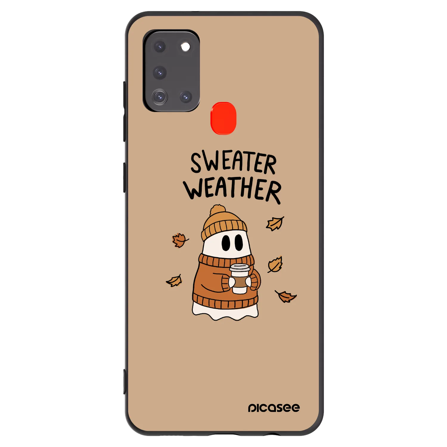 Picasee Samsung Galaxy A21s Hülle - Schwarzes Silikon - Sweater ghost