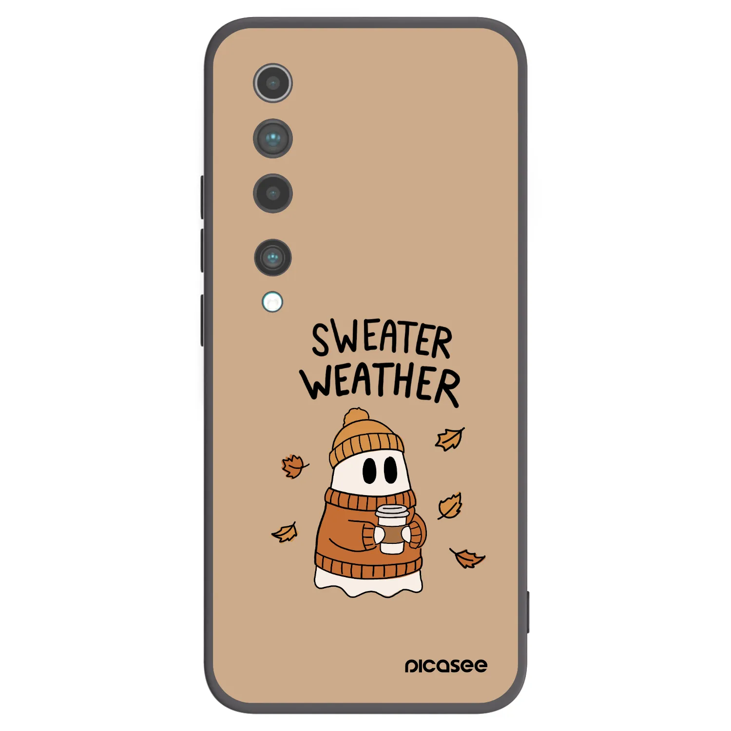 Picasee Xiaomi Mi 10 Hülle - Schwarzes Silikon - Sweater ghost