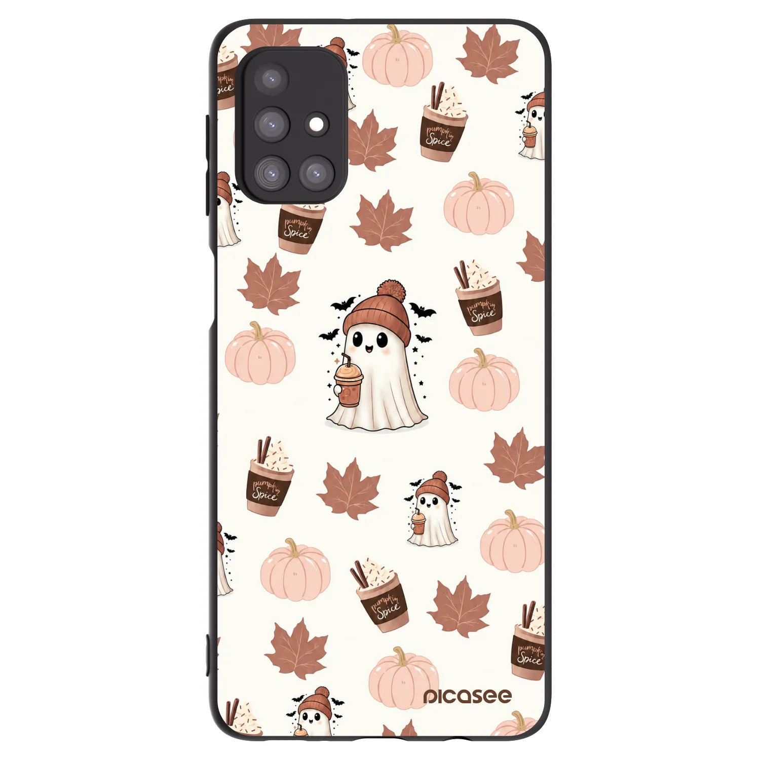 Picasee Samsung Galaxy M31s Hülle - Schwarzes Silikon - Pumpkin spice