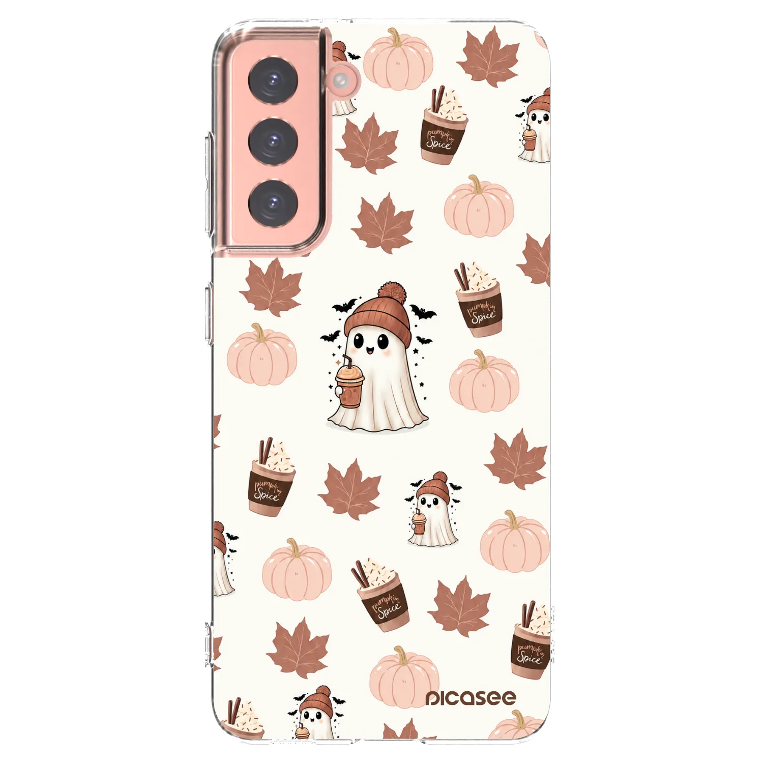 Picasee Samsung Galaxy S21 5G G991B Hülle - Transparentes Silikon - Pumpkin spice