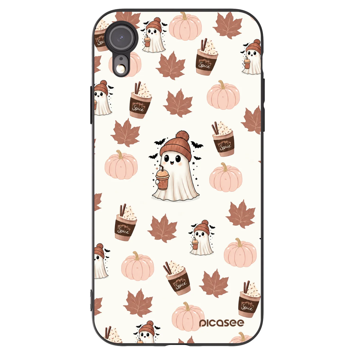 Picasee Apple iPhone XR Hülle - Schwarzes Silikon - Pumpkin spice