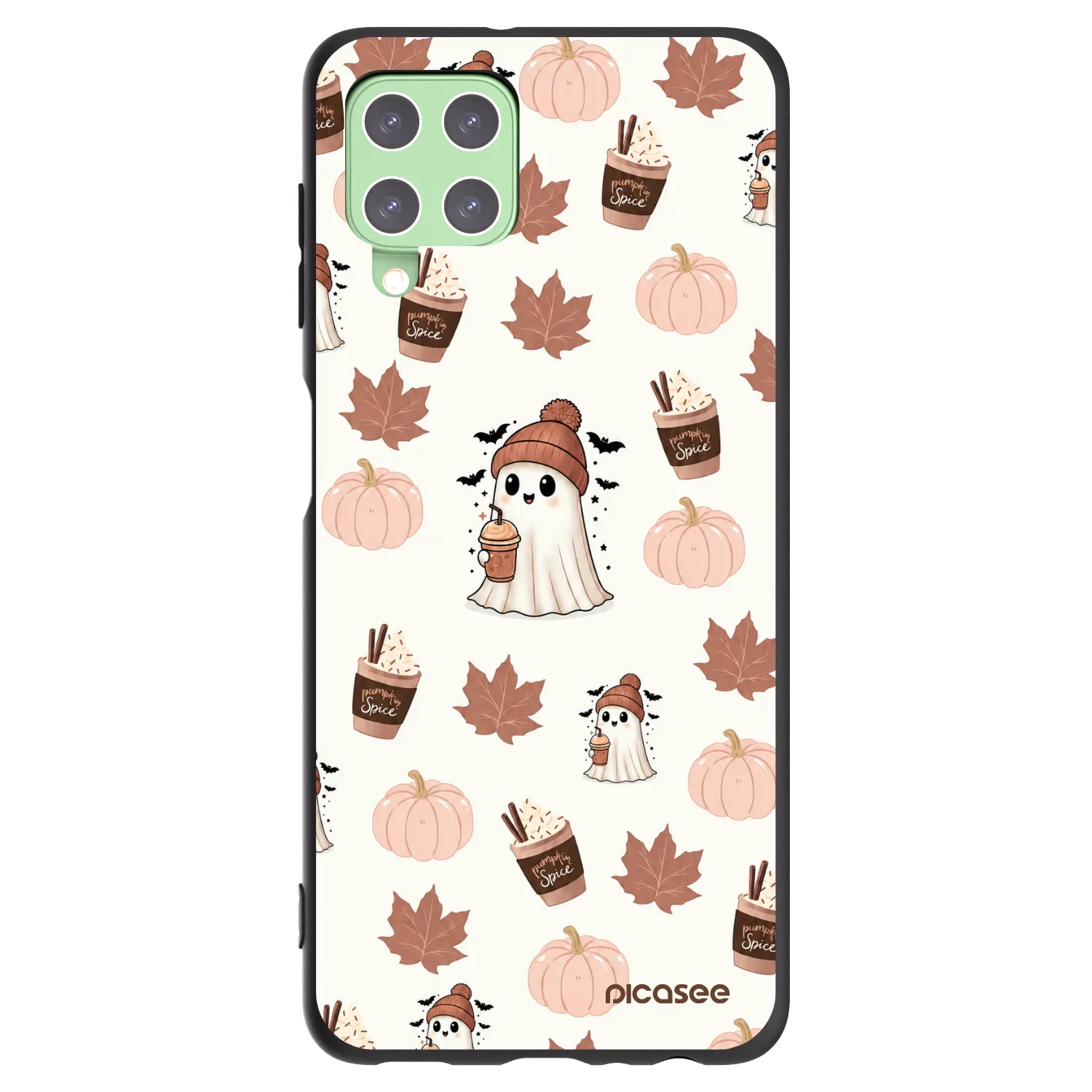 Picasee Samsung Galaxy A22 A225F 4G Hülle - Schwarzes Silikon - Pumpkin spice