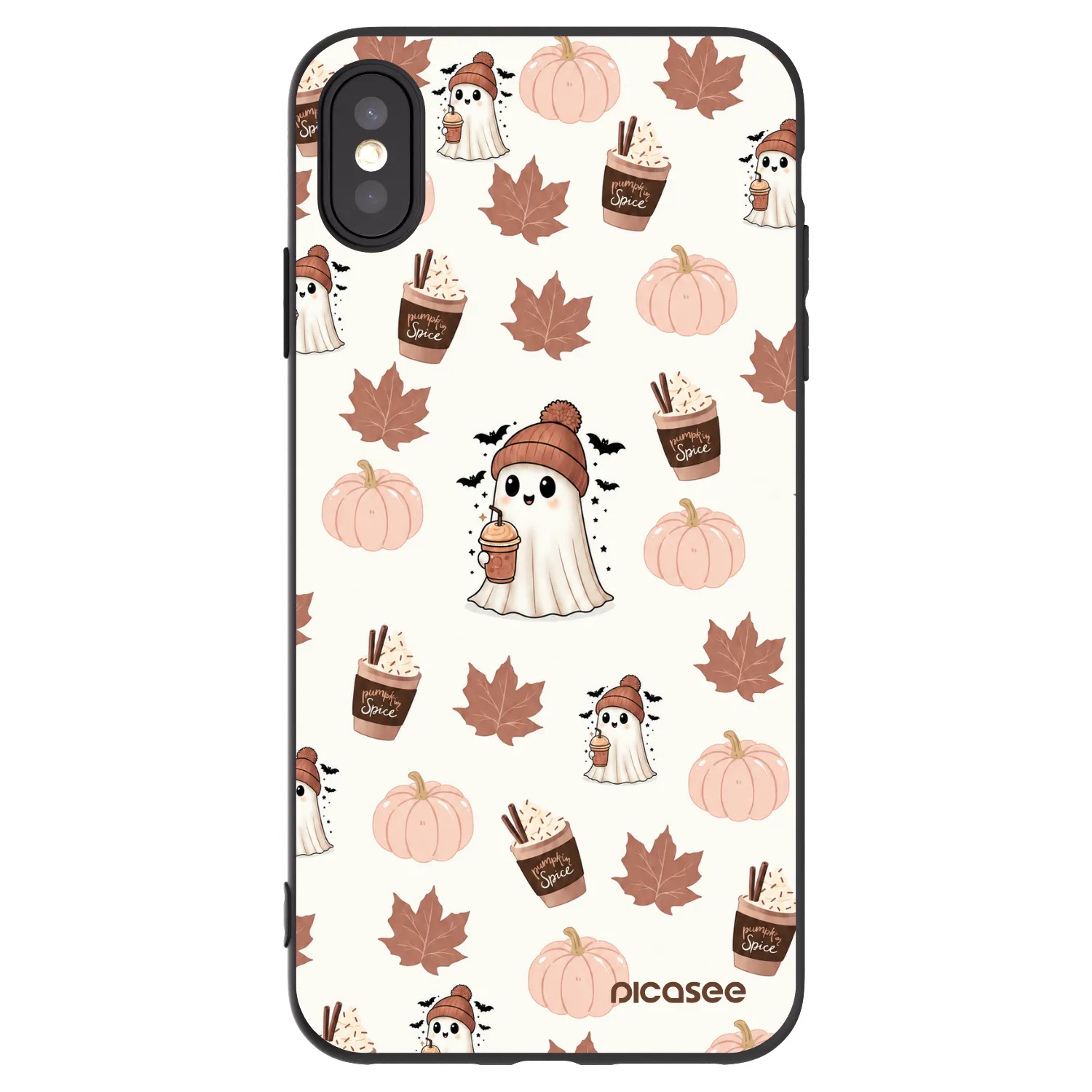 Picasee Apple iPhone XS Max Hülle - Schwarzes Silikon - Pumpkin spice