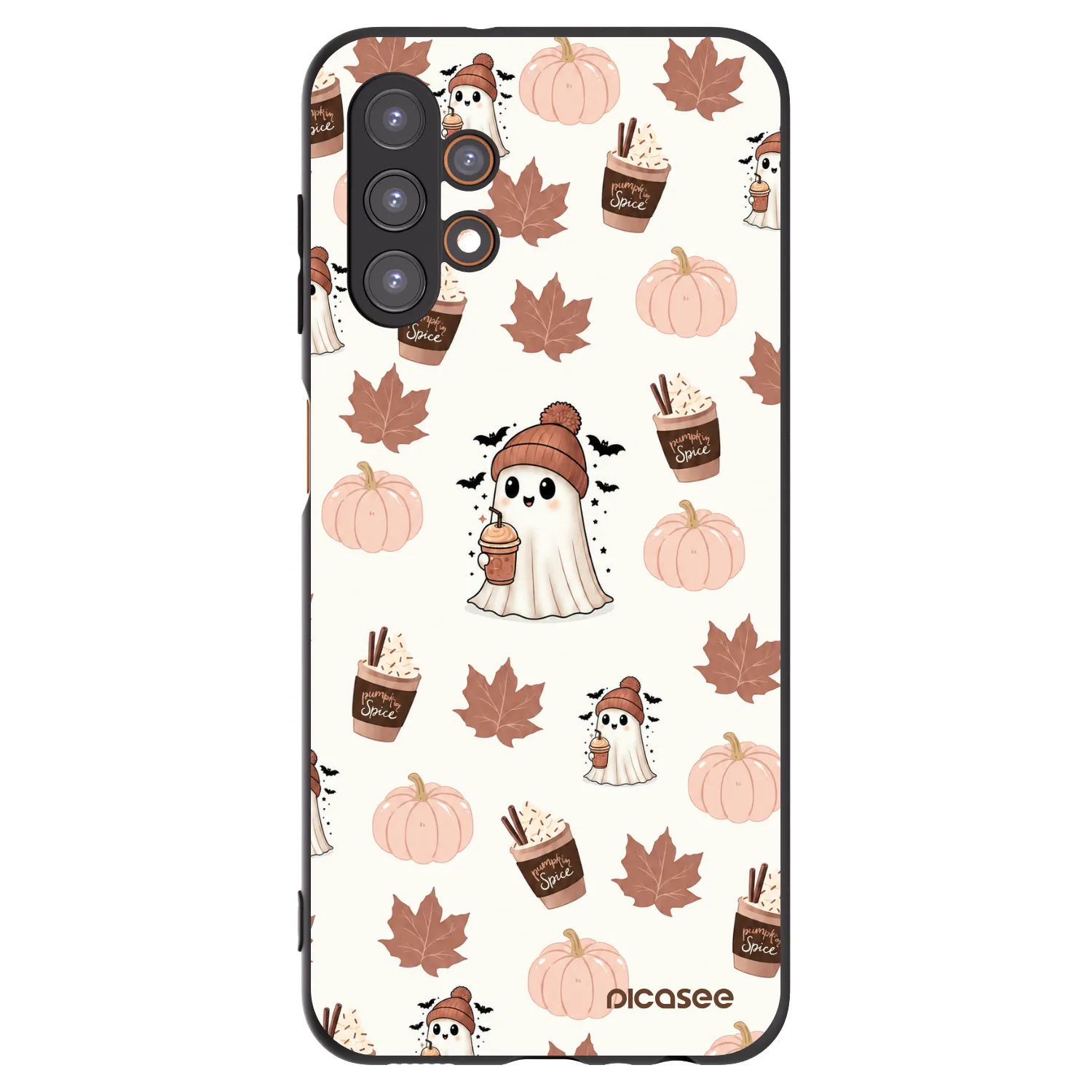 Picasee Samsung Galaxy A13 4G A135 Hülle - Schwarzes Silikon - Pumpkin spice