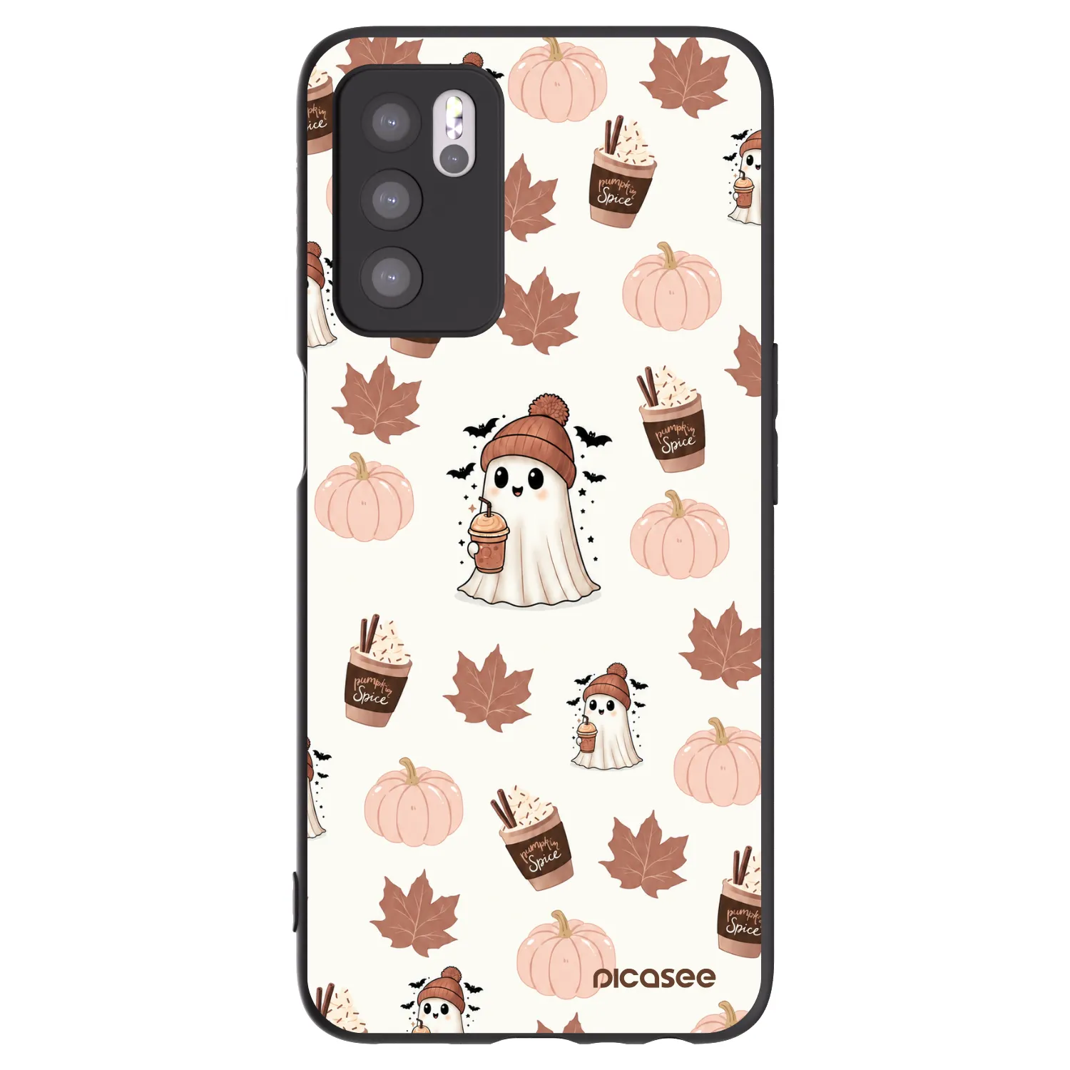 Picasee OPPO A16s Hülle - Schwarzes Silikon - Pumpkin spice