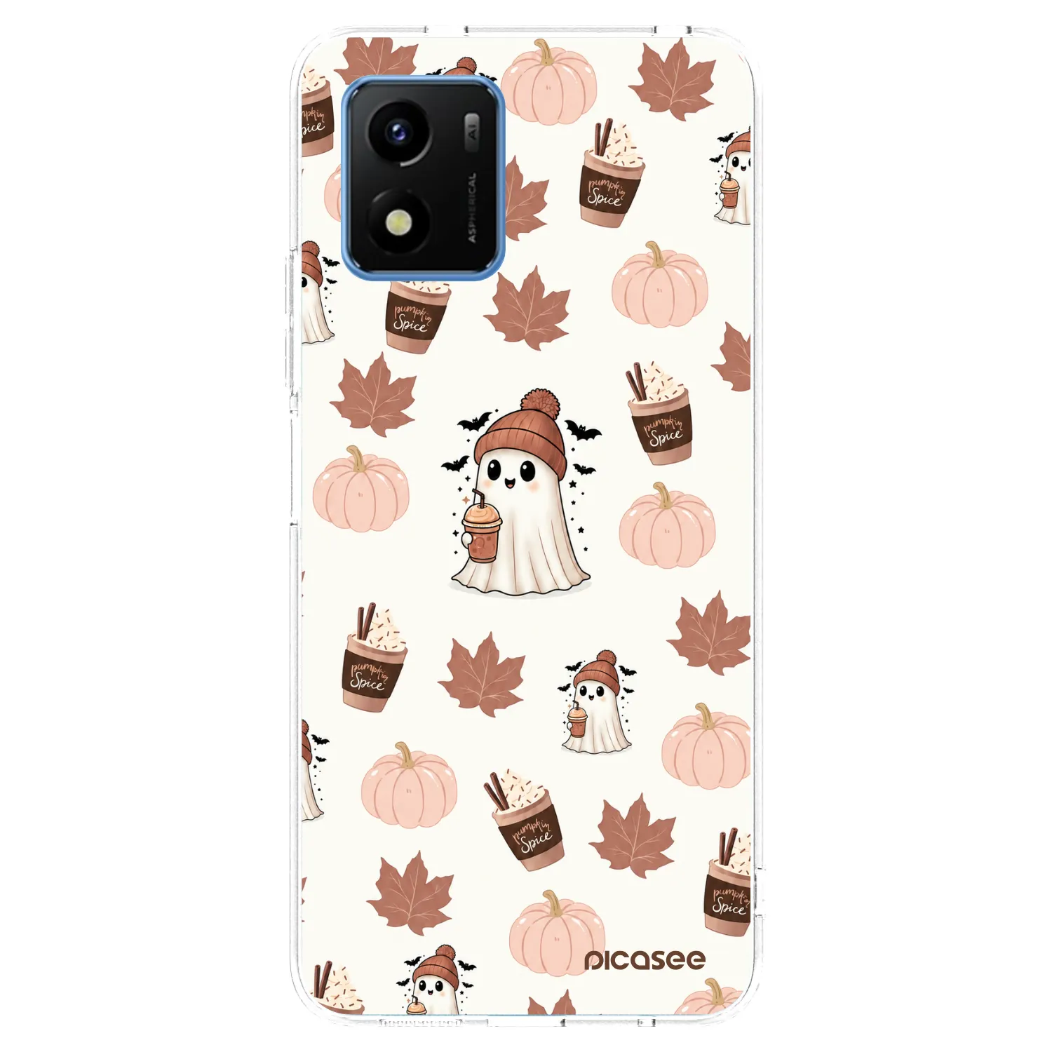 Picasee Vivo Y01 Hülle - Transparentes Silikon - Pumpkin spice