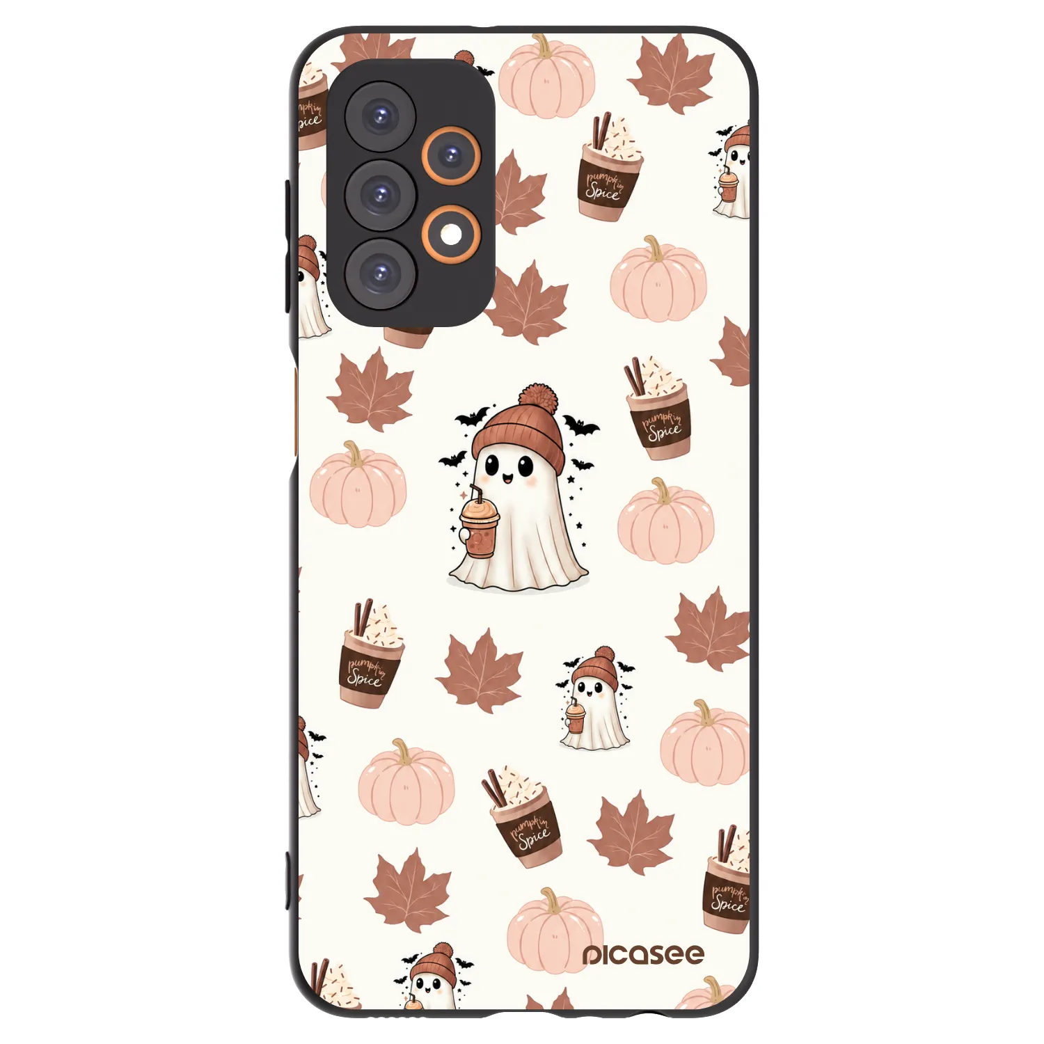 Picasee Samsung Galaxy A23 A235F 4G Hülle - Schwarzes Silikon - Pumpkin spice