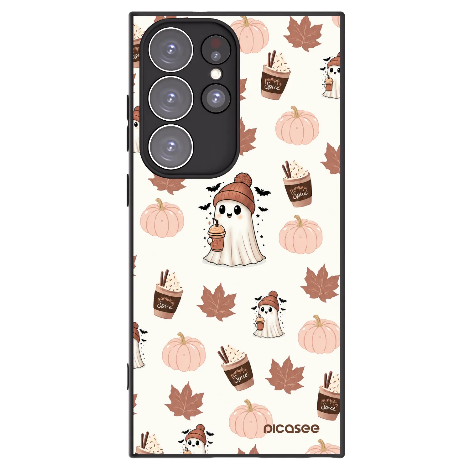 Picasee Samsung Galaxy S23 Ultra 5G Hülle - Schwarzes Silikon - Pumpkin spice