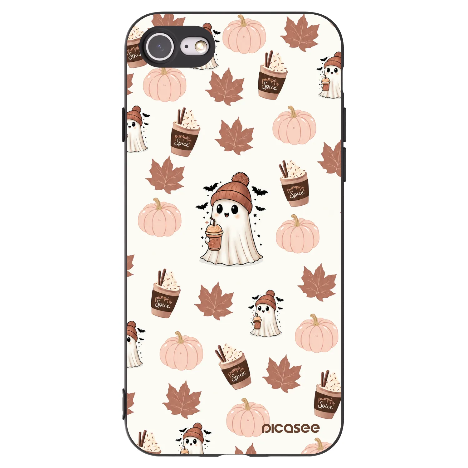 Picasee Apple iPhone 7 Hülle - Schwarzes Silikon - Pumpkin spice