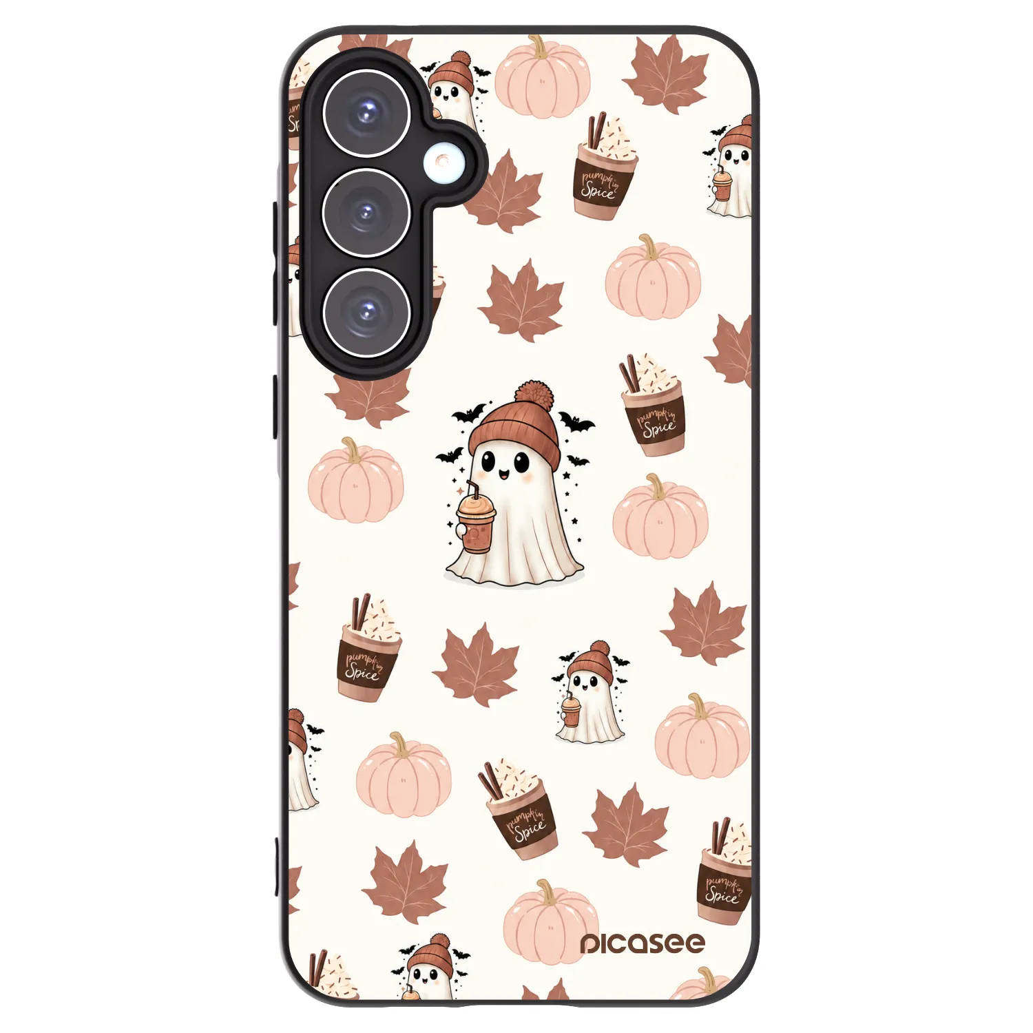 Picasee Samsung Galaxy A55 5G A556B Hülle - Schwarzes Silikon - Pumpkin spice