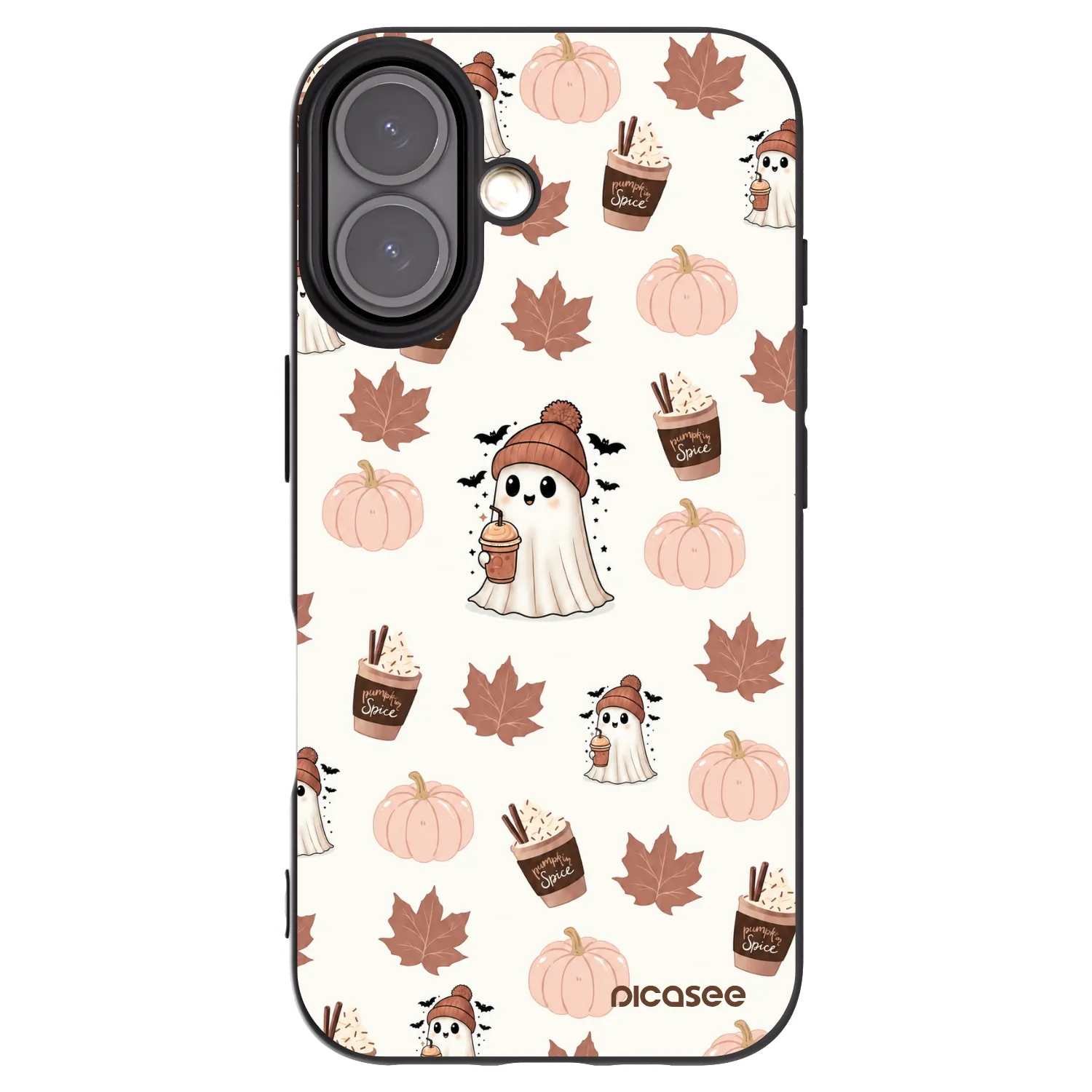 Picasee Apple iPhone 16 Hülle - Schwarzes Silikon - Pumpkin spice
