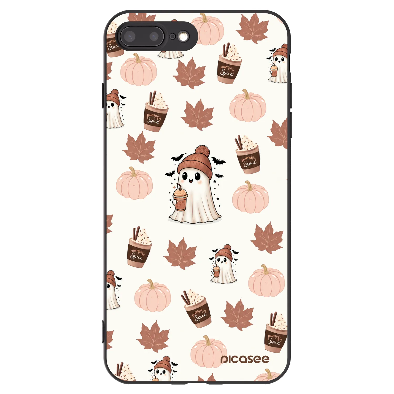 Picasee Apple iPhone 8 Plus Hülle - Schwarzes Silikon - Pumpkin spice
