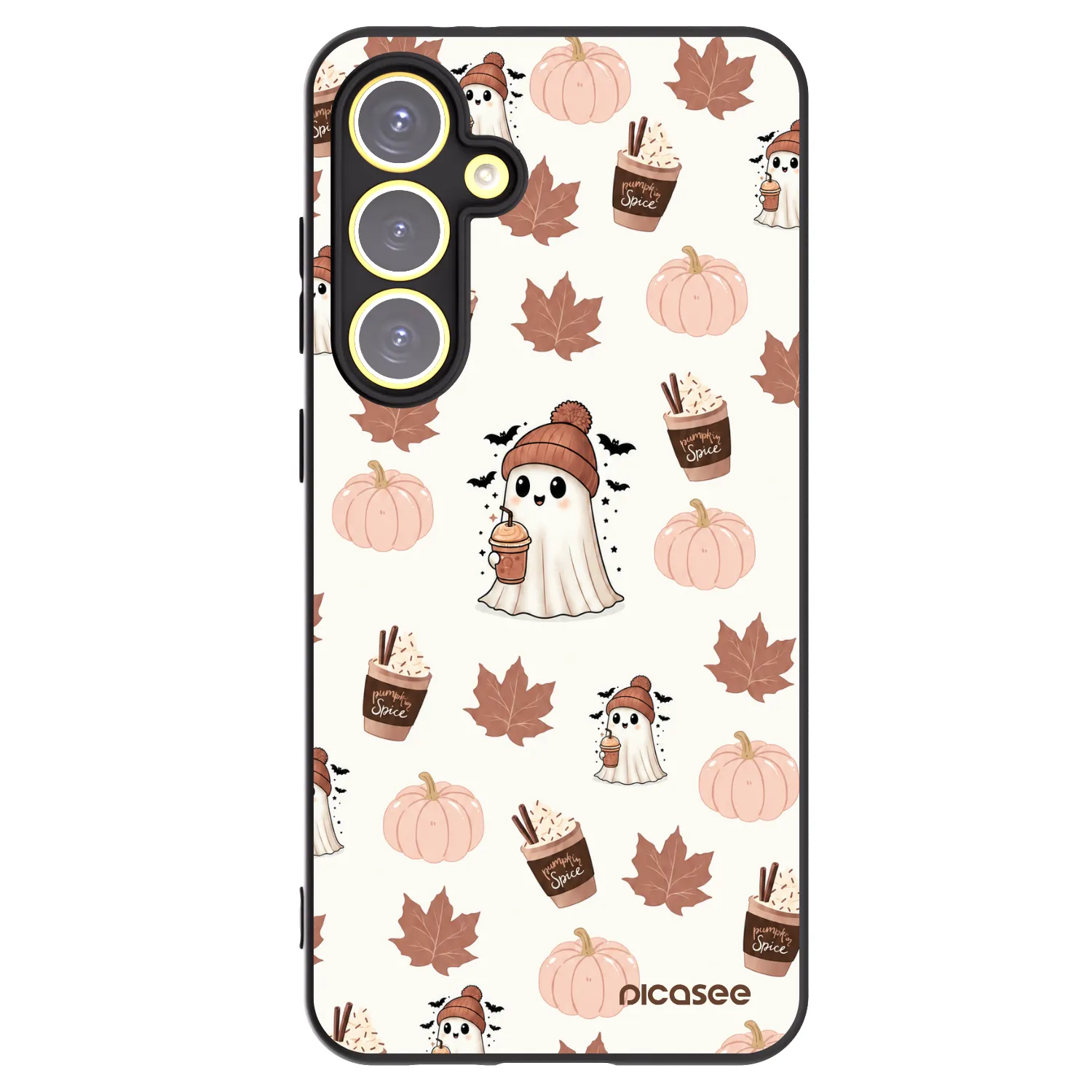 Picasee Samsung Galaxy S24 FE S721B Hülle - Schwarzes Silikon - Pumpkin spice