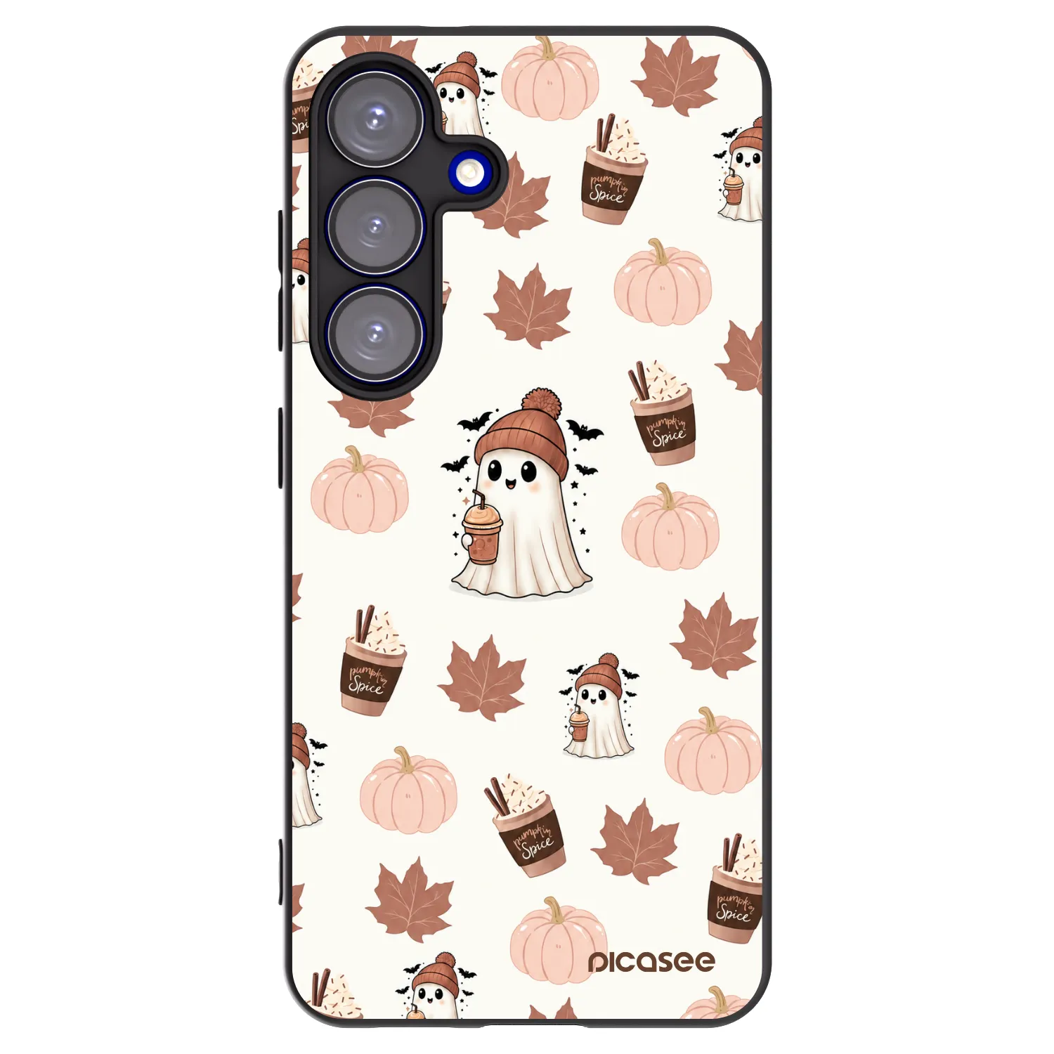 Picasee Samsung Galaxy S25 5G Hülle - Schwarzes Silikon - Pumpkin spice