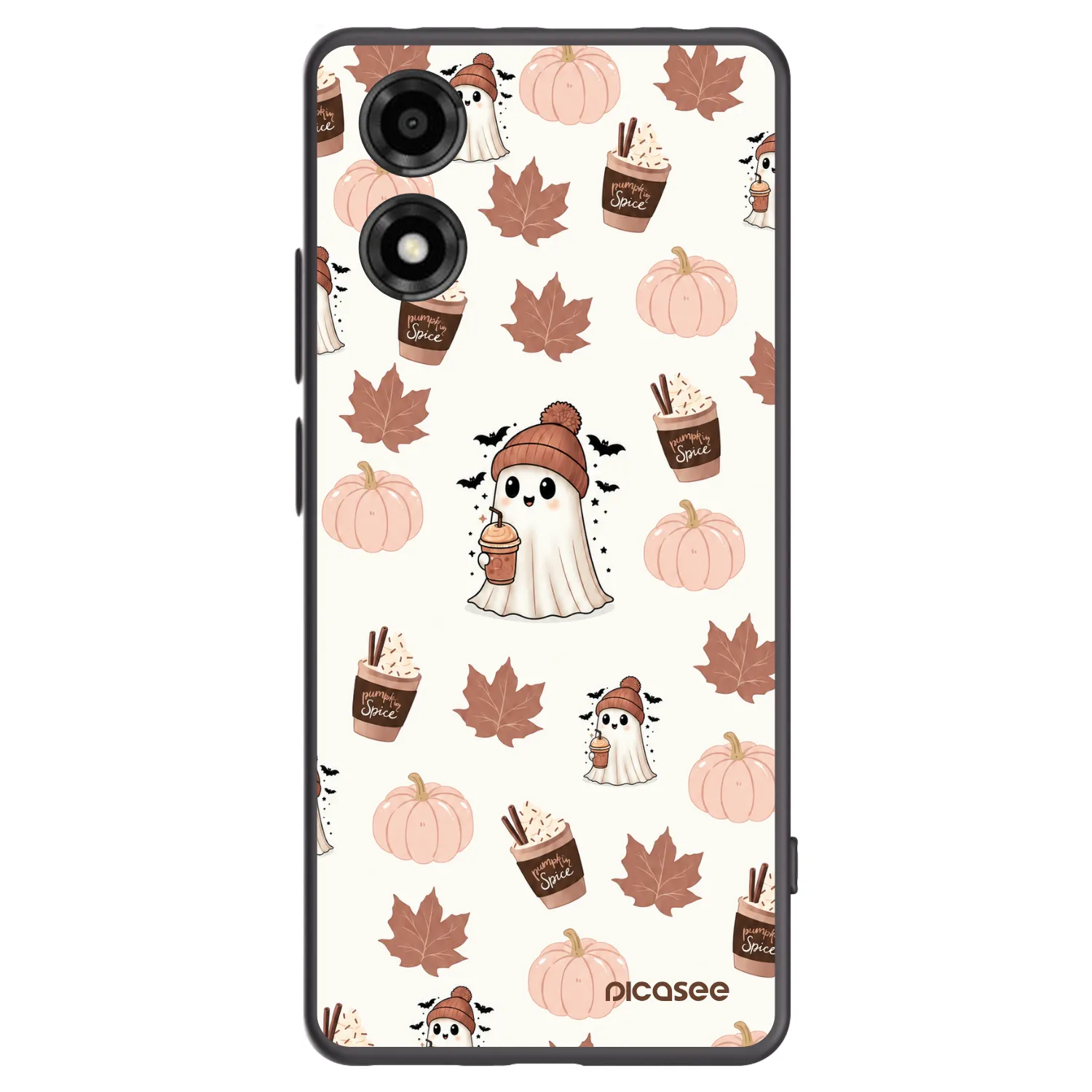 Picasee Motorola Moto E14 Hülle - Schwarzes Silikon - Pumpkin spice