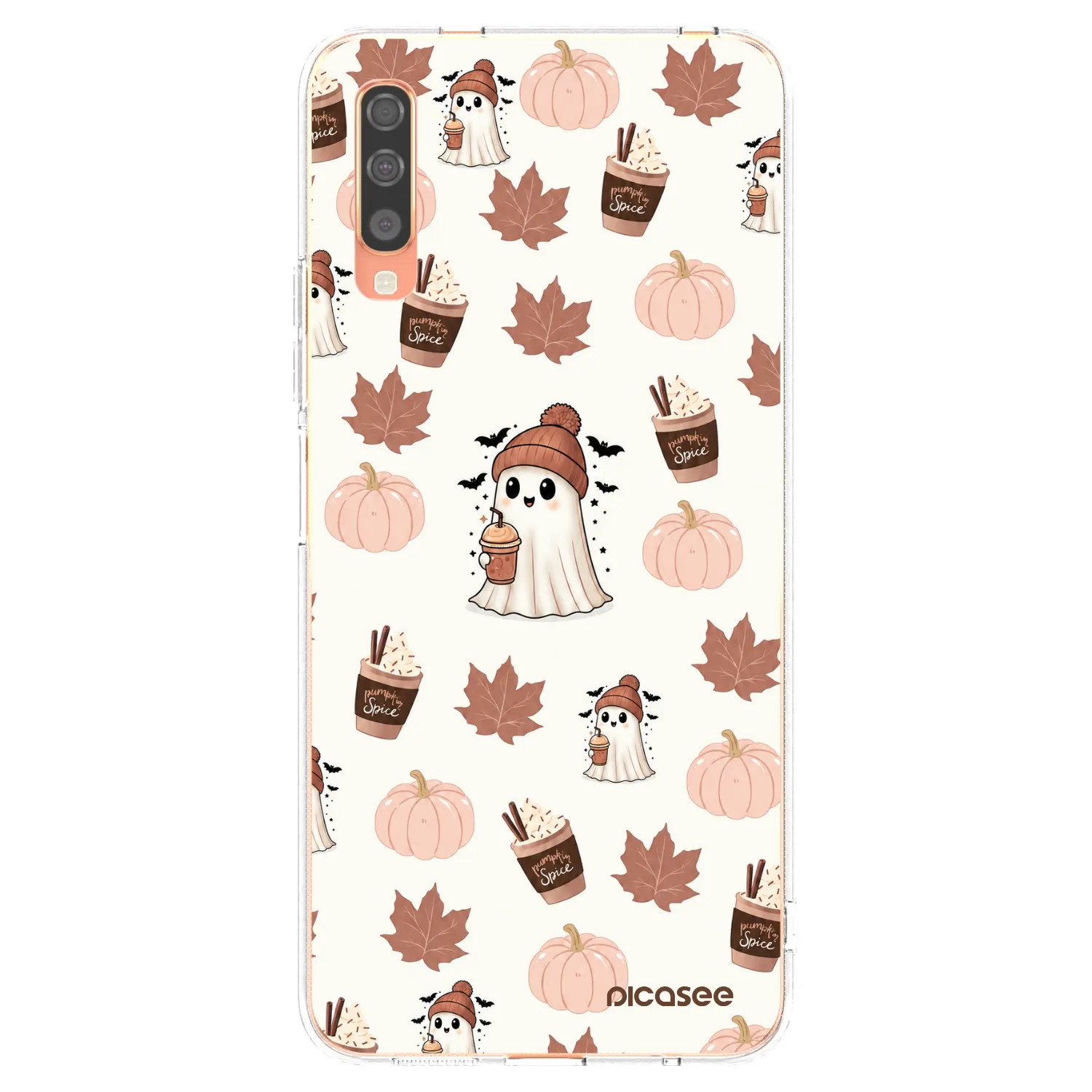 Picasee Samsung Galaxy A70 A705F Hülle - Transparentes Silikon - Pumpkin spice
