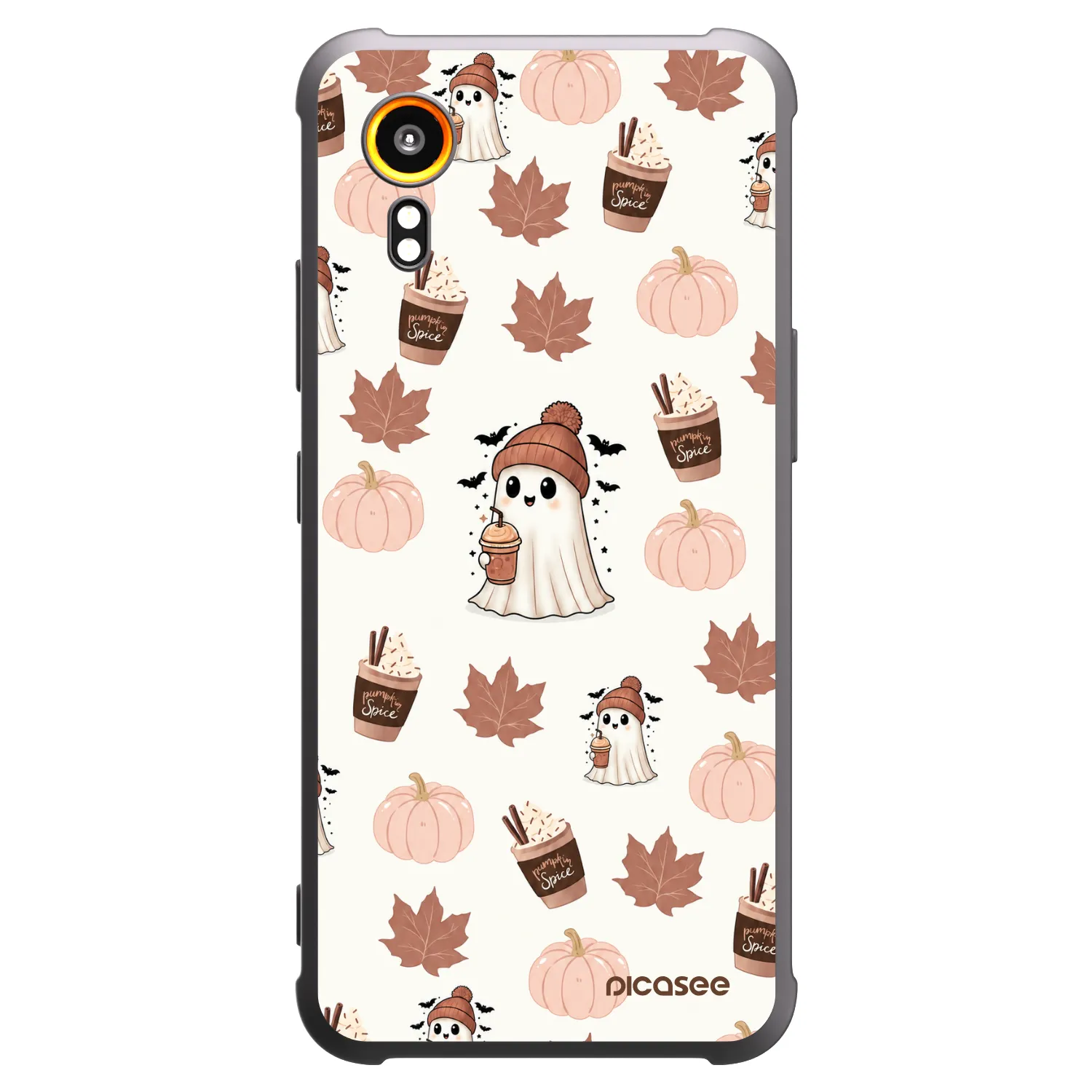 Picasee Samsung Galaxy XCover 7 Hülle - Schwarzes Silikon - Pumpkin spice