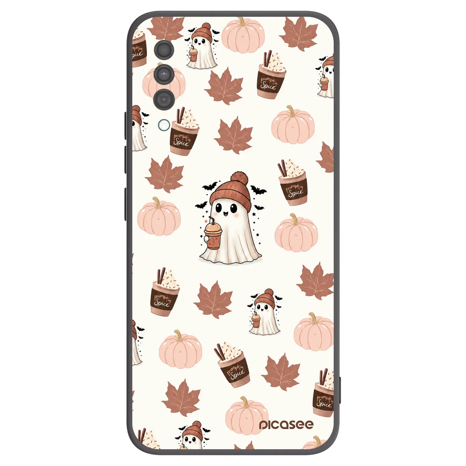 Picasee Samsung Galaxy A30s A307F Hülle - Schwarzes Silikon - Pumpkin spice
