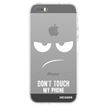 Picasee Apple iPhone 5/5S/SE Hülle - Transparentes Silikon - Don't Touch My Phone