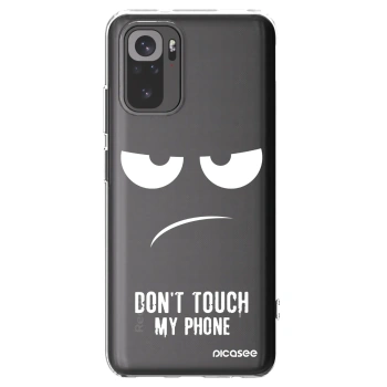 Picasee Xiaomi Redmi Note 10 Hülle - Transparentes Silikon - Don't Touch My Phone