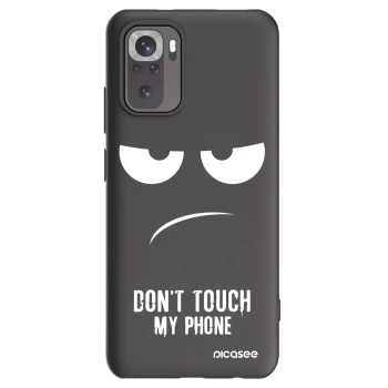 Picasee Xiaomi Redmi Note 10 Hülle - Schwarzes Silikon - Don't Touch My Phone