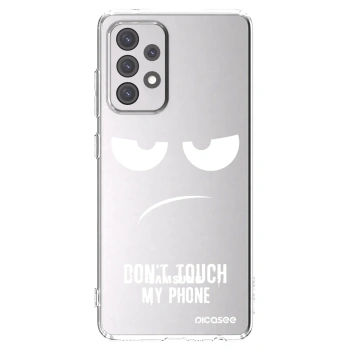 Picasee Samsung Galaxy A52 5G A525F Hülle - Transparentes Silikon - Don't Touch My Phone