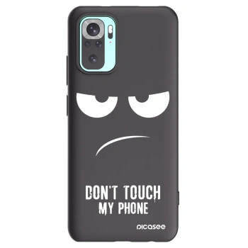 Picasee Xiaomi Redmi Note 10 Pro Hülle - Schwarzes Silikon - Don't Touch My Phone