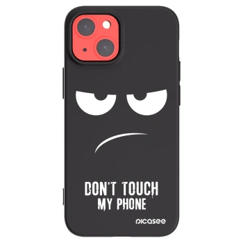 Picasee Apple iPhone 13 mini Hülle - Schwarzes Silikon - Don't Touch My Phone