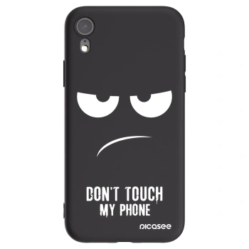 Picasee Apple iPhone XR Hülle - Schwarzes Silikon - Don't Touch My Phone
