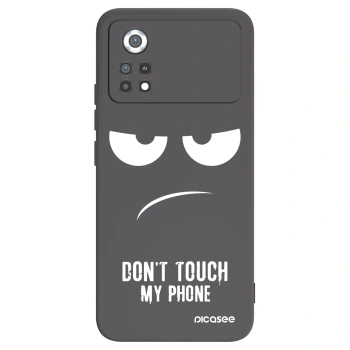 Picasee Xiaomi Poco X4 Pro 5G Hülle - Schwarzes Silikon - Don't Touch My Phone