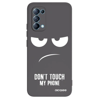 Picasee OPPO Reno 5 5G Hülle - Schwarzes Silikon - Don't Touch My Phone