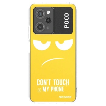 Picasee Xiaomi Poco X5 Pro Hülle - Schwarzes Silikon - Don't Touch My Phone