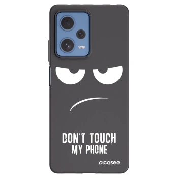 Picasee Xiaomi Redmi Note 12 Pro 5G Hülle - Schwarzes Silikon - Don't Touch My Phone