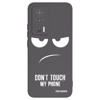 Picasee Xiaomi Poco F5 Pro 5G Hülle - Schwarzes Silikon - Don't Touch My Phone