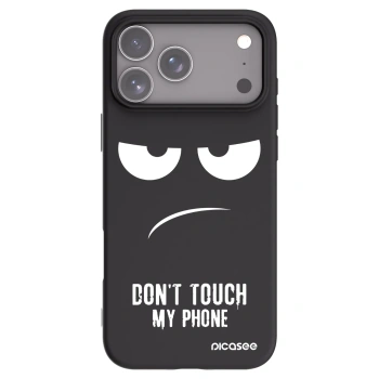 Picasee Apple iPhone 17 Pro Max Hülle - Schwarzes Silikon - Don't Touch My Phone