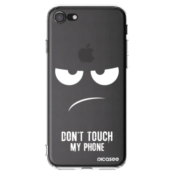 Picasee Apple iPhone 8 Hülle - Transparentes Silikon - Don't Touch My Phone