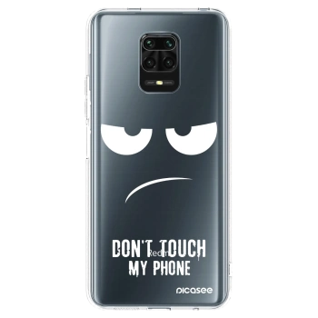 Picasee Xiaomi Redmi Note 9S Hülle - Transparentes Silikon - Don't Touch My Phone