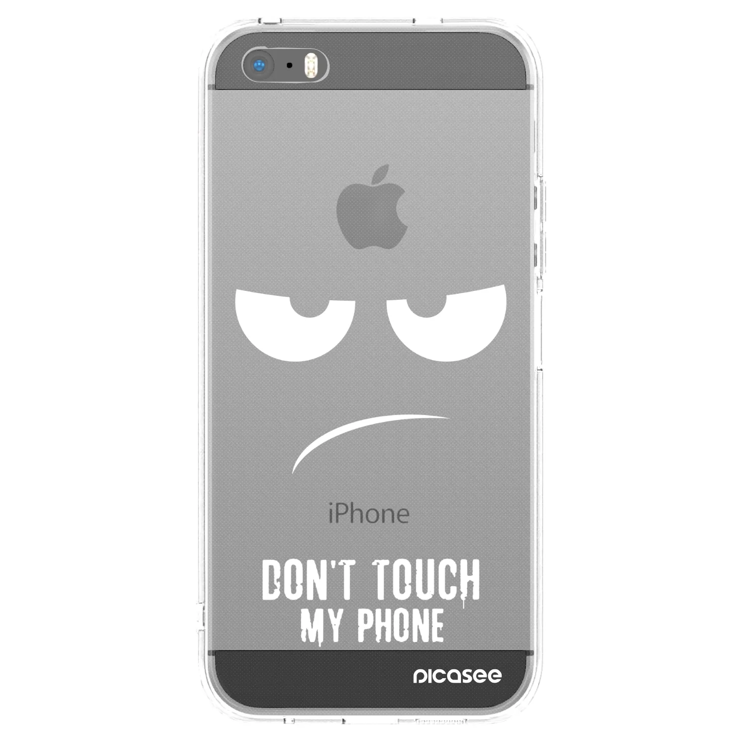 Picasee Apple iPhone 5/5S/SE Hülle - Transparentes Silikon - Don't Touch My Phone