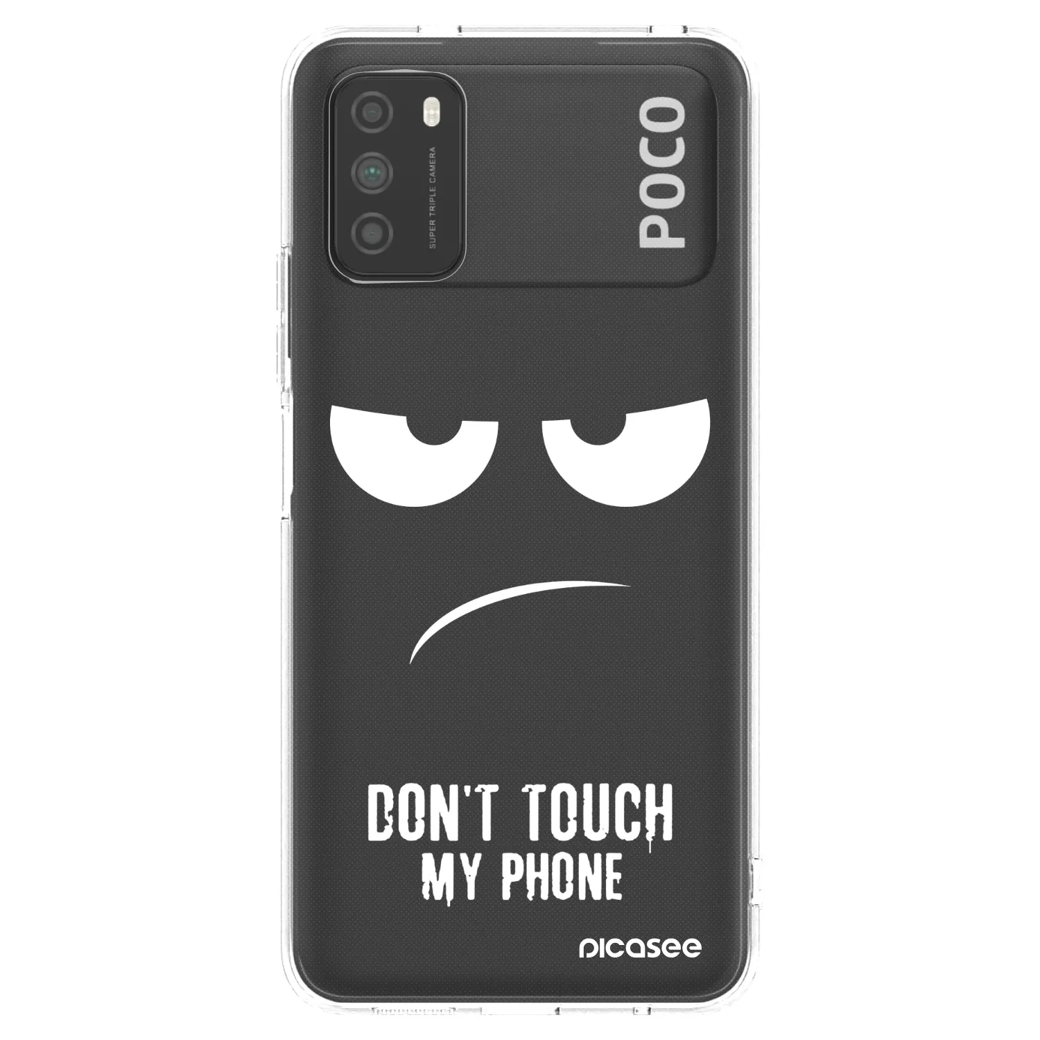 Picasee Xiaomi Poco M3 Hülle - Transparentes Silikon - Don't Touch My Phone