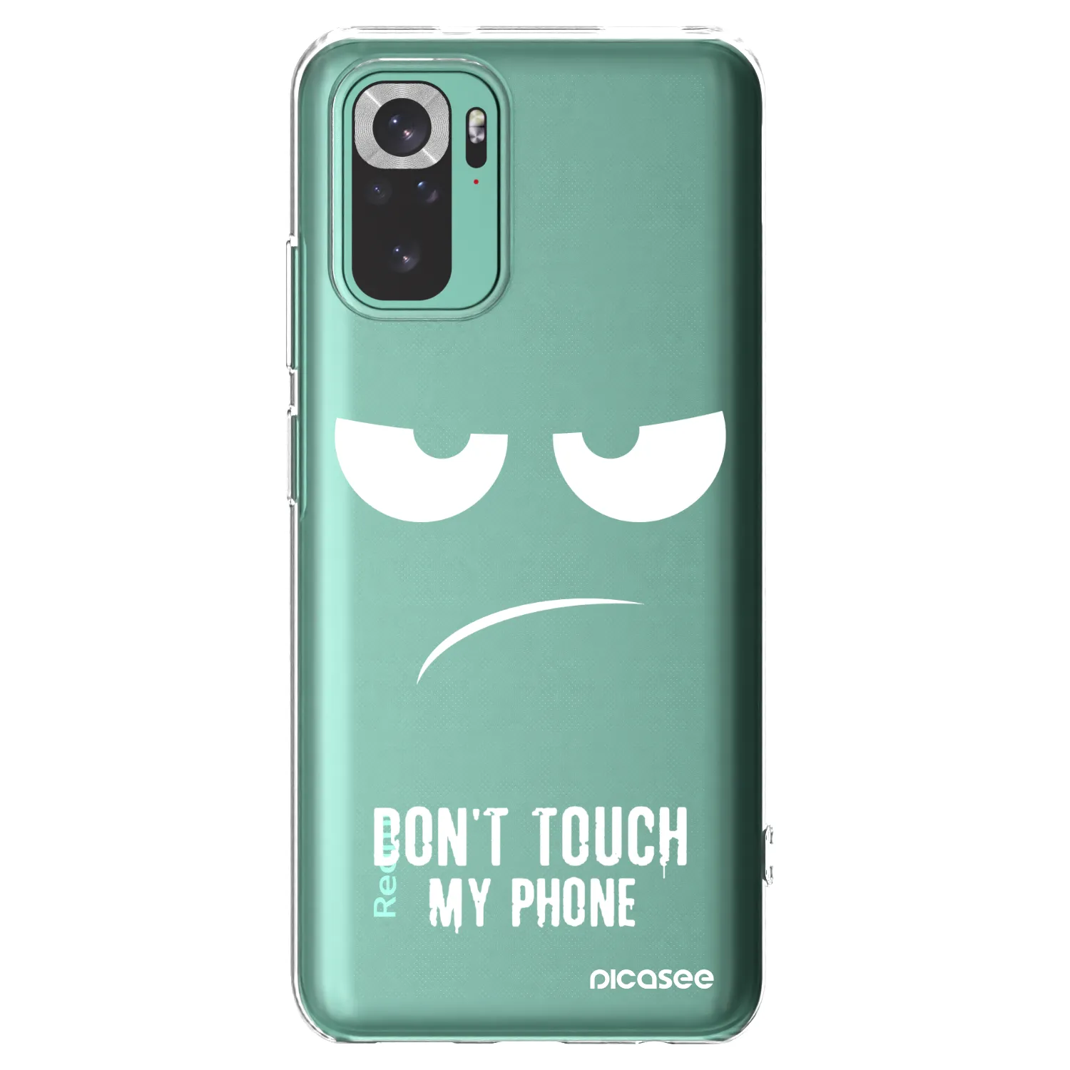 Picasee Xiaomi Redmi Note 10 Pro Hülle - Transparentes Silikon - Don't Touch My Phone