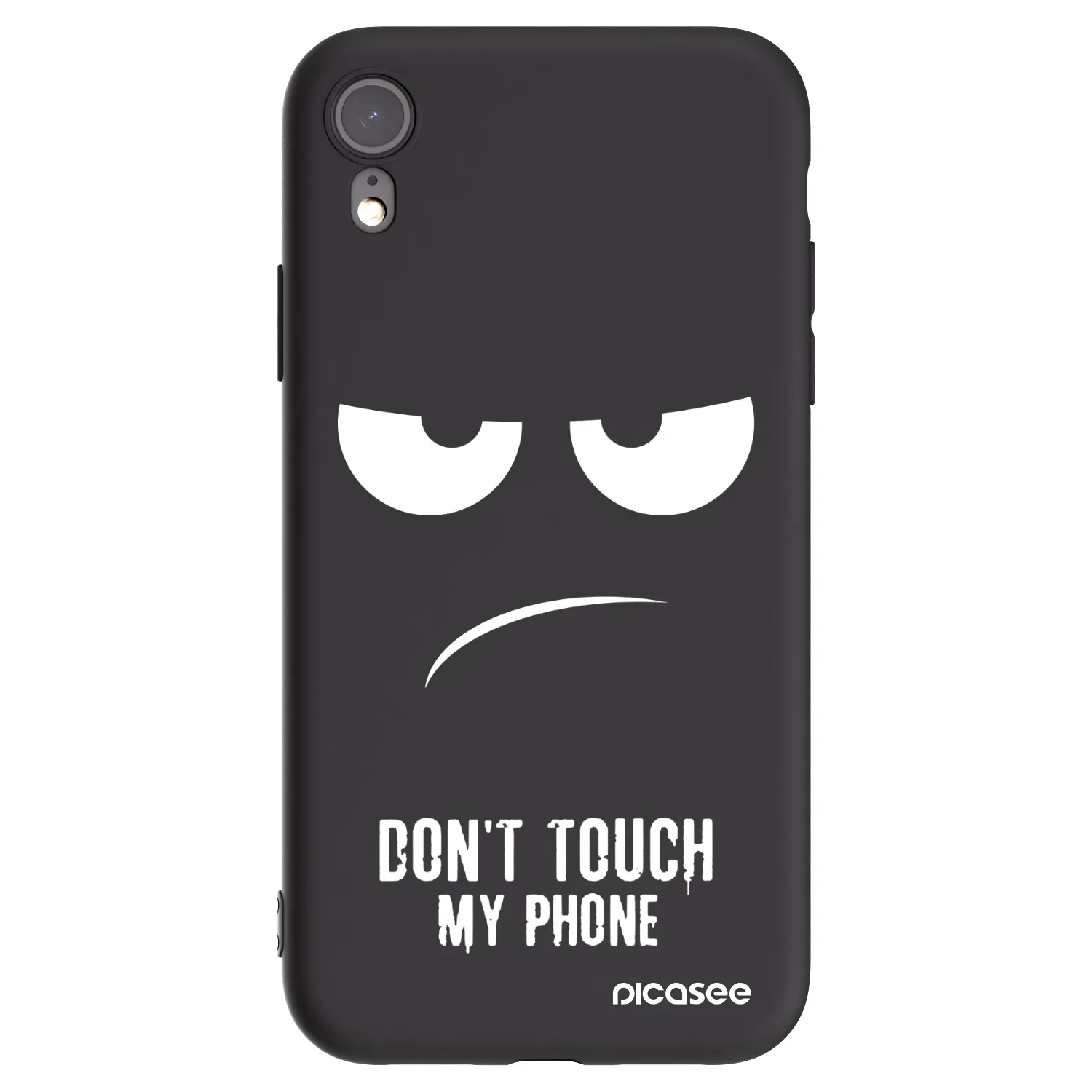 Picasee Apple iPhone XR Hülle - Schwarzes Silikon - Don't Touch My Phone