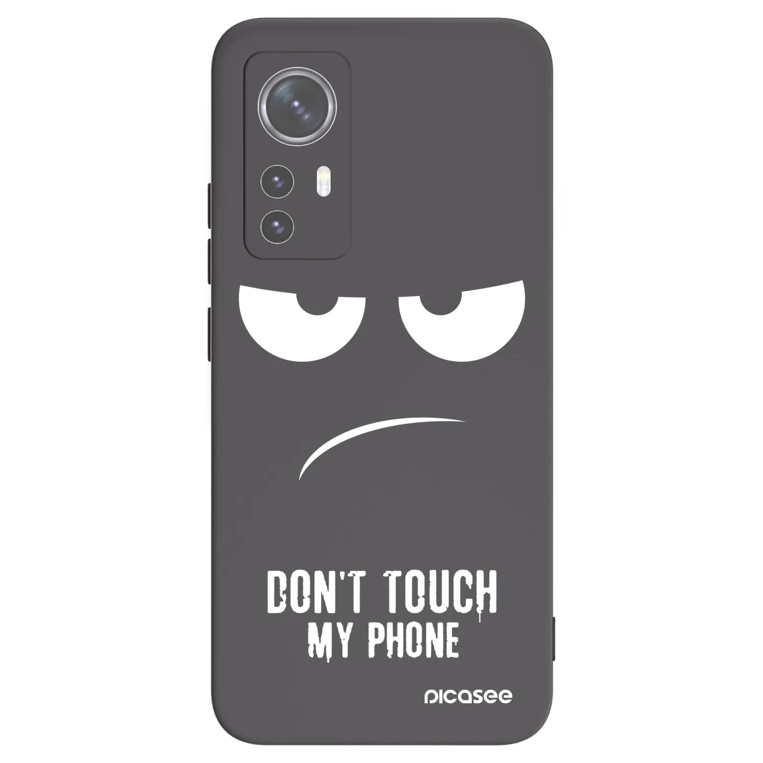 Picasee Xiaomi 12 Hülle - Schwarzes Silikon - Don't Touch My Phone