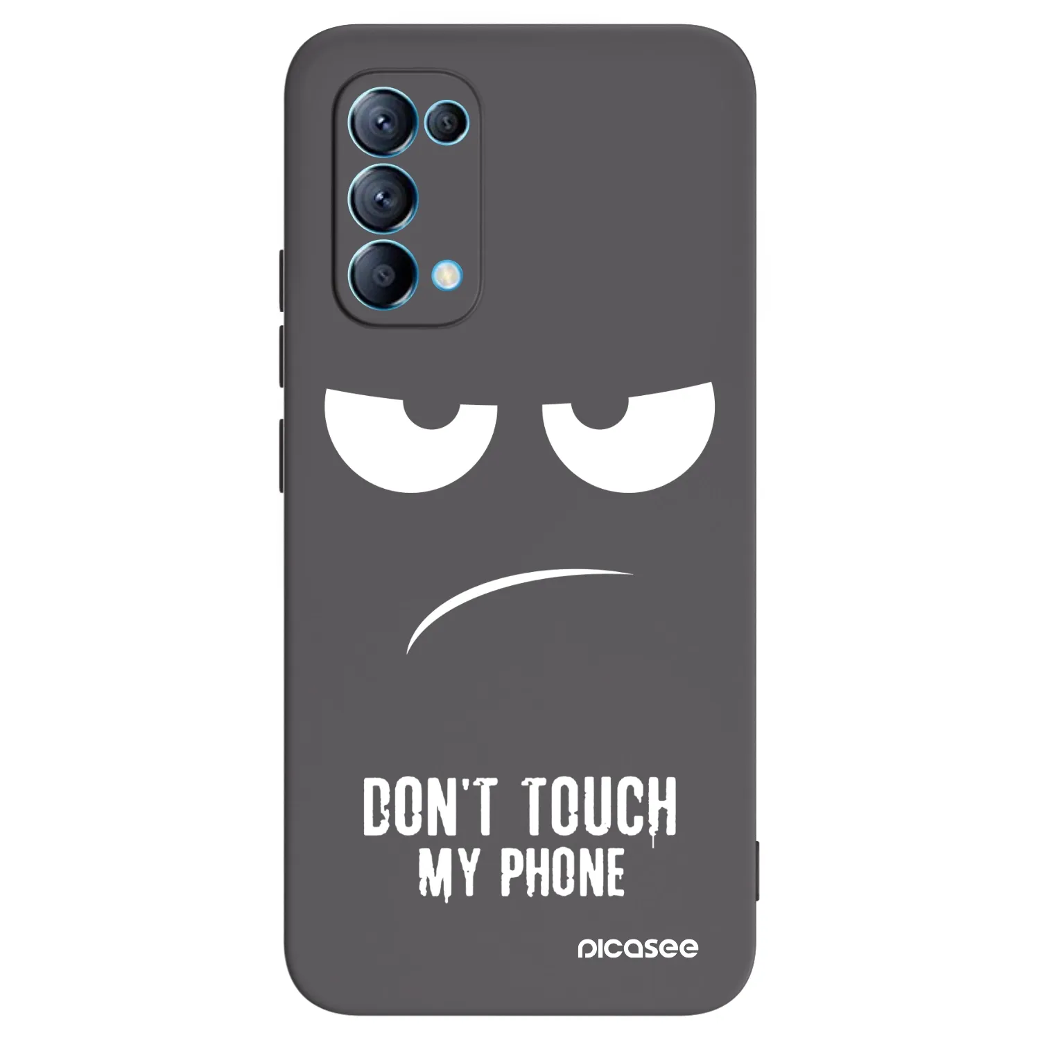 Picasee OPPO Reno 5 5G Hülle - Schwarzes Silikon - Don't Touch My Phone