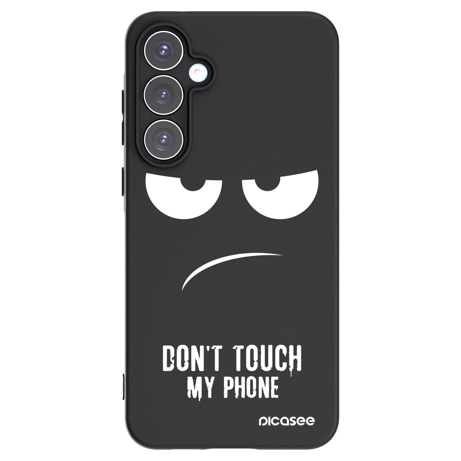 Picasee Samsung Galaxy A55 5G A556B Hülle - Schwarzes Silikon - Don't Touch My Phone
