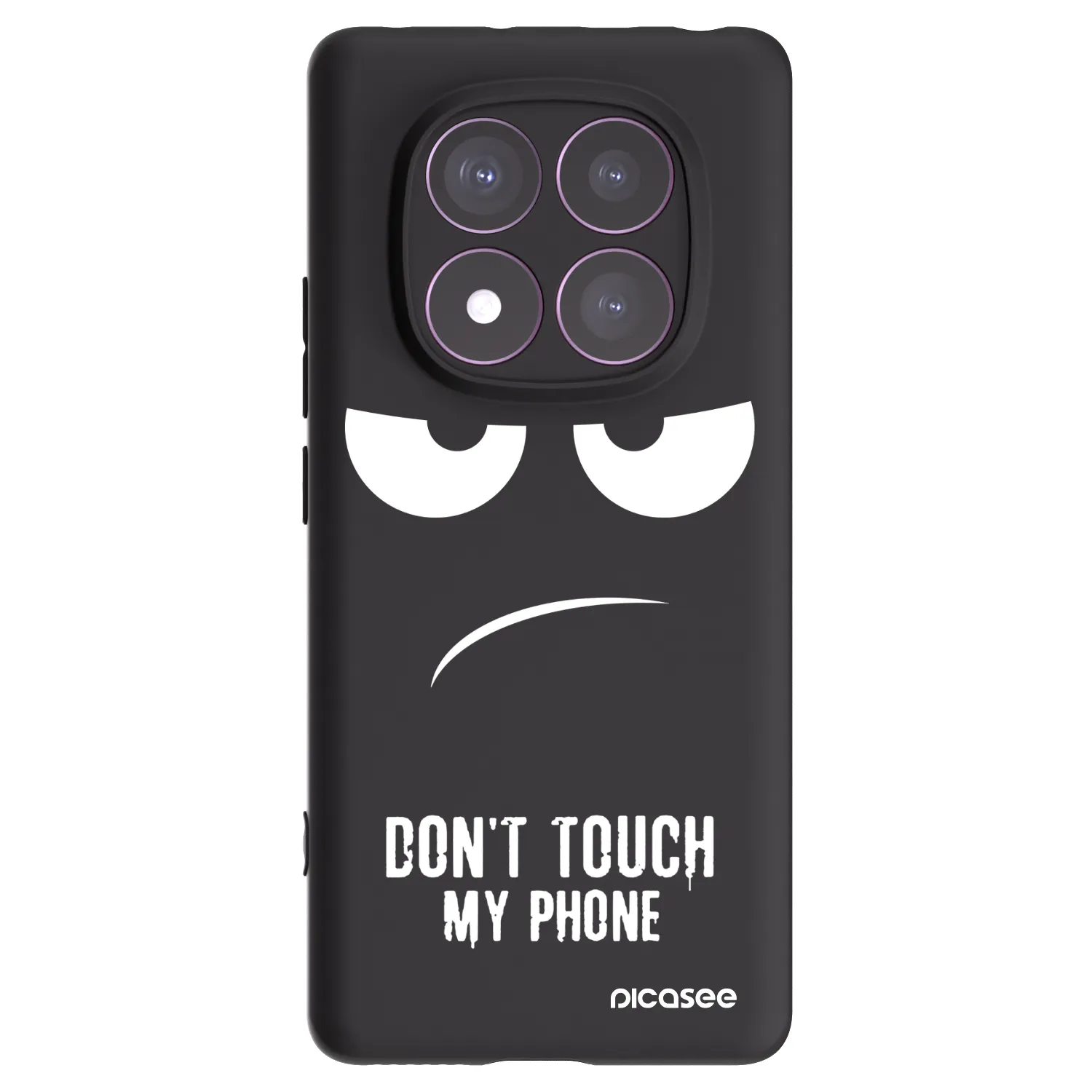 Picasee Xiaomi Redmi Note 14 Pro 4G Hülle - Schwarzes Silikon - Don't Touch My Phone