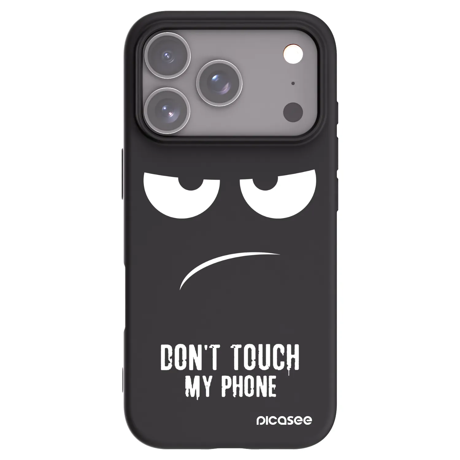 Picasee Apple iPhone 17 Pro Hülle - Schwarzes Silikon - Don't Touch My Phone